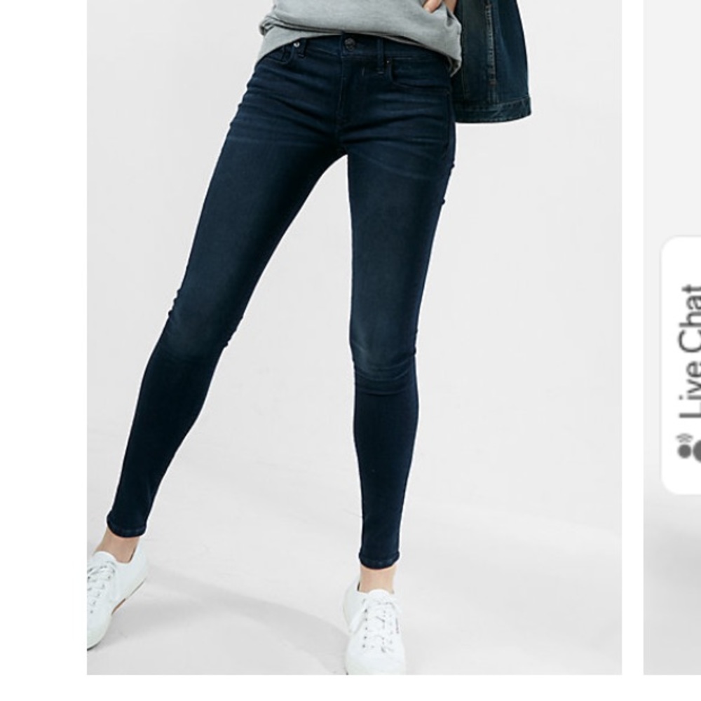 Express mid rise dark denim with added stretch